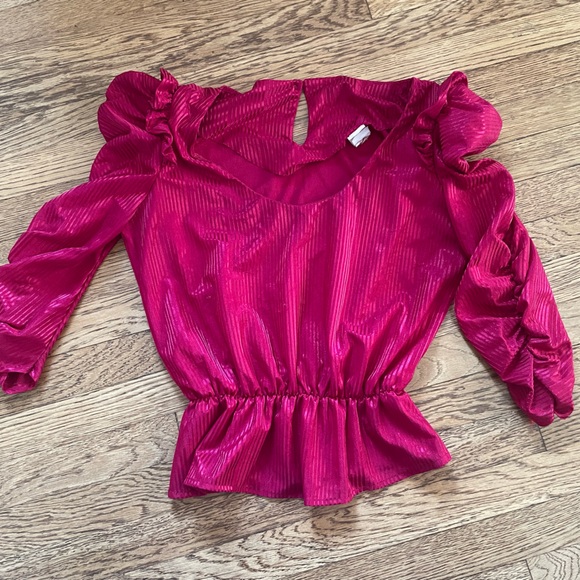 Vintage ruffled red blouse - Picture 1 of 12